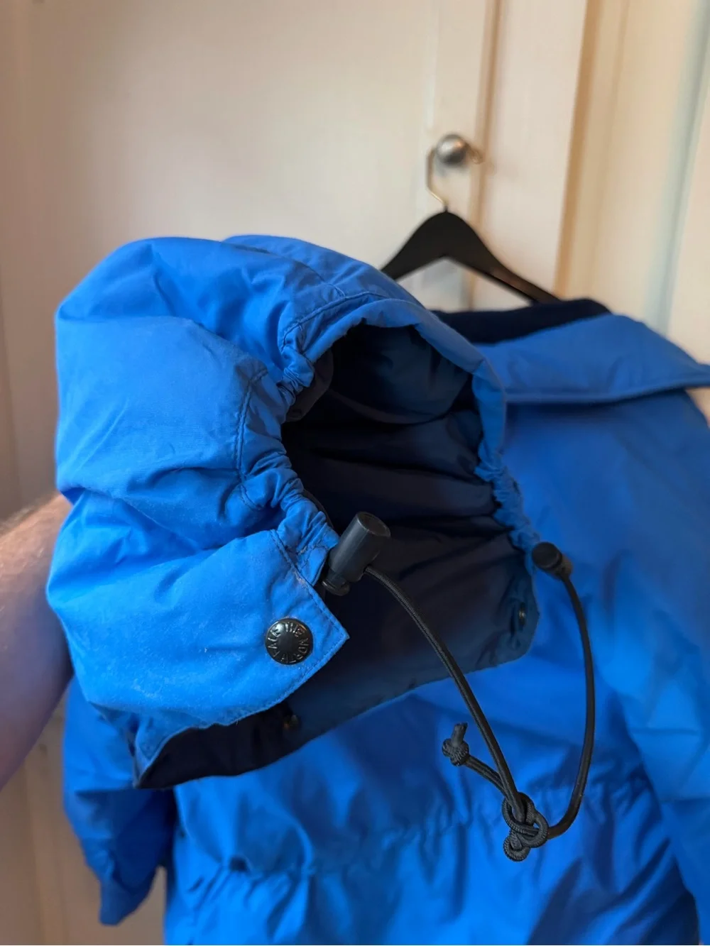 Vintage The North Face Blue Down Parka Jacket w/ Removable Hood – Men’s Large